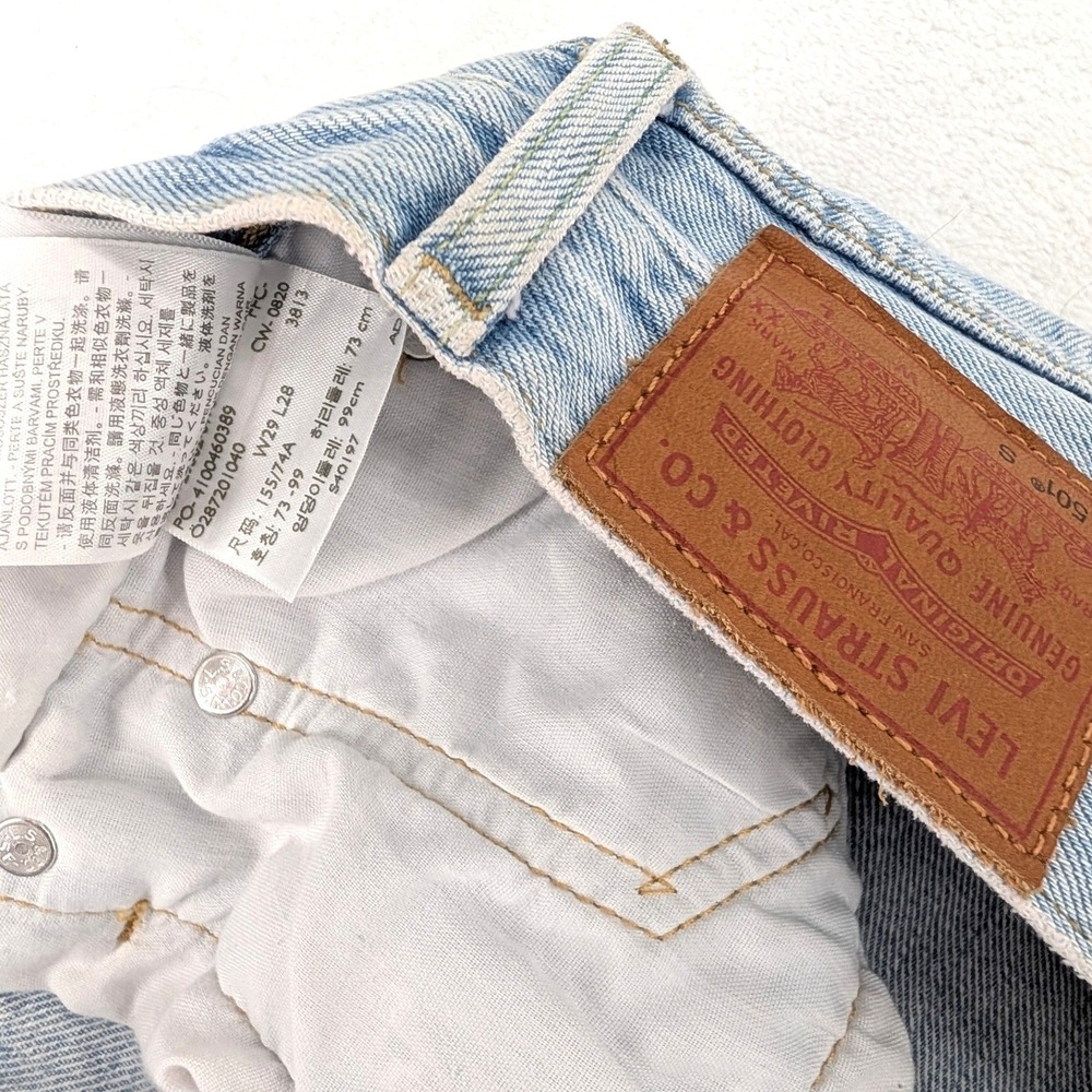Levi's 501s Skinny Jeans High Rise Button Fly Light Wash W29 L28 NWT Denim - Picture 4 of 5